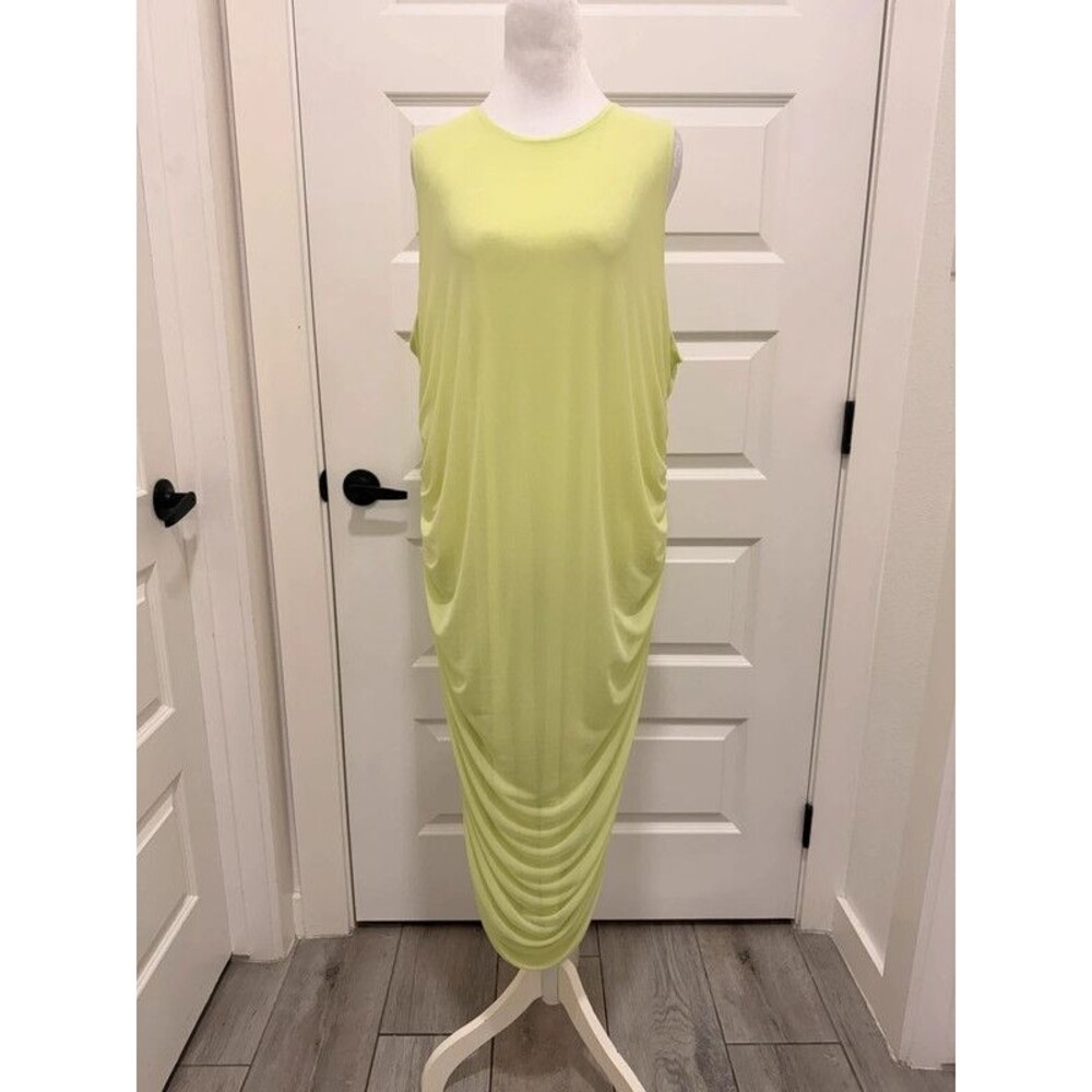 Bar III lime Green Mesh Midi Dress, Plus size 3X
